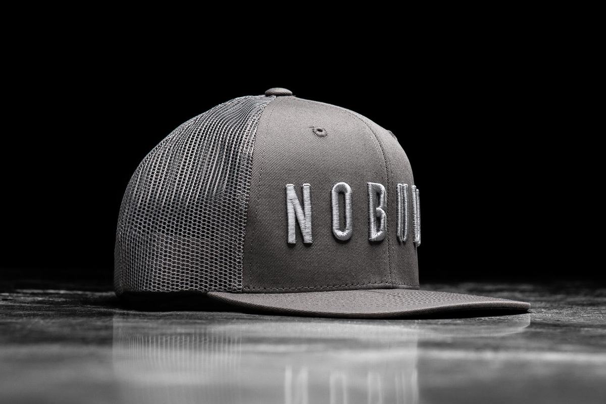 Nobull Flat-Brim Trucker Men's Hats Dark Grey | Australia (AZ0615)